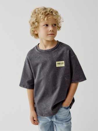 футболка оверсайз со стиркой и принтом для мальчиков - детская одежда российская 
