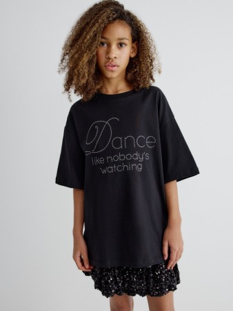 футболка оверсайз со стразами для девочек - детская одежда, обувь и аксессуары новогодняя 