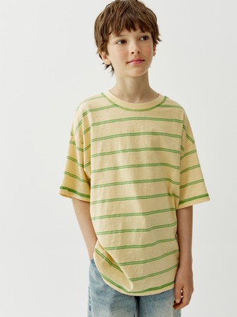 футболка оверсайз в полоску для мальчиков - детская одежда недорогая 