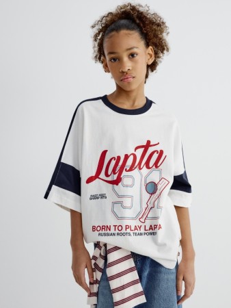 футболка оверсайз в спортивном стиле для девочек - детские футболки с принтом 