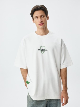 футболка oversize fit из коллекции  х vasilinciaga - мужская одежда с вырезом 