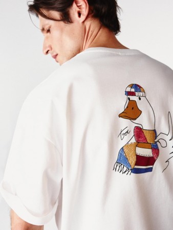 футболка oversize fit с принтом - мужская одежда дешевая 
