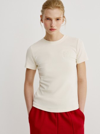 футболка приталенная из интерлока с вышивкой - женские футболки женские 