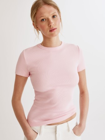футболка приталенная в рубчик - женские футболки и поло sela 