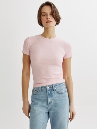 футболка приталенная в рубчик - женские футболки женские 