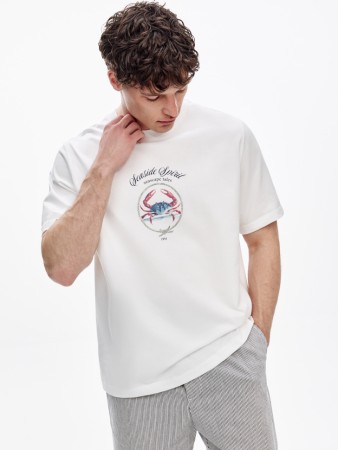 футболка прямого кроя с принтом - мужская одежда, обувь и аксессуары sela 