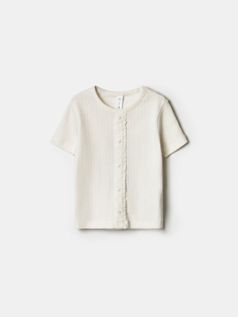 футболка с имитацией застежки для девочек - детские футболки с перфорацией 