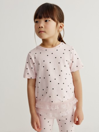 футболка с кружевными оборками для девочек - детские футболки с принтом 