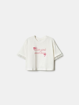 футболка с кружевными оборками на рукавах для девочек - детская одежда, обувь и аксессуары для всех возрастов с оборкой 