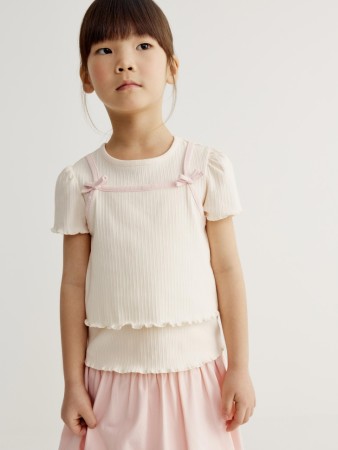 футболка с многослойным дизайном для девочек - детские футболки прилегающие 