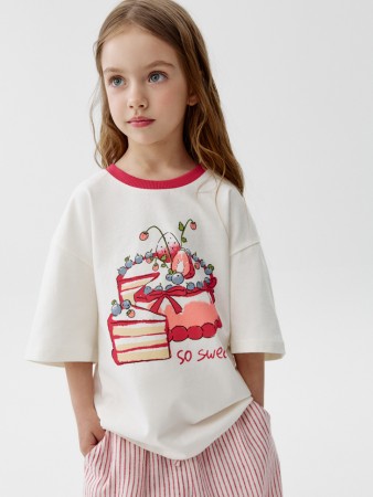 футболка с принтом для девочек - детская одежда sela 