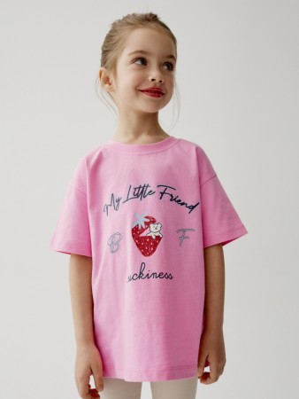 футболка с принтом для девочек - детская одежда российская 