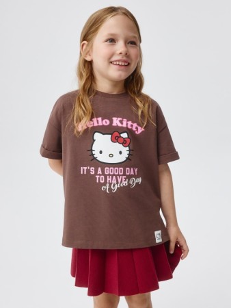 футболка с принтом hello kitty для девочек - детская одежда трикотажная 