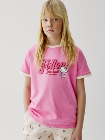 футболка с принтом hello kitty для девочек - детская одежда, обувь и аксессуары с круглым вырезом 