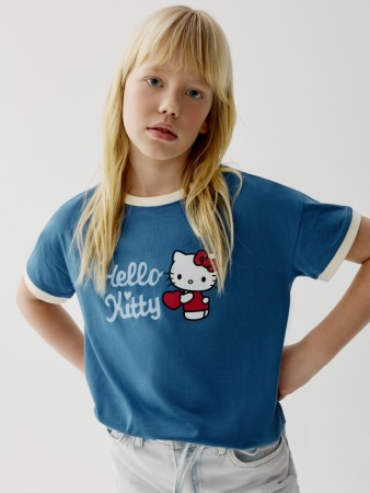футболка с принтом hello kitty для девочек - детская одежда, обувь и аксессуары с круглым вырезом 