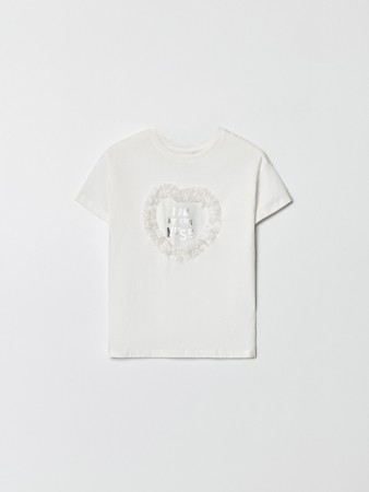 футболка с принтом и оборками для девочек - детские футболки с принтом 