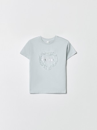 футболка с принтом и оборками для девочек - детские футболки с принтом 