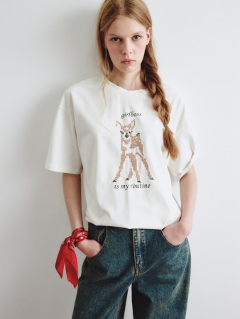 футболка с принтом и вышивкой из линейки  young - детская одежда, обувь и аксессуары для всех возрастов с вышивкой 