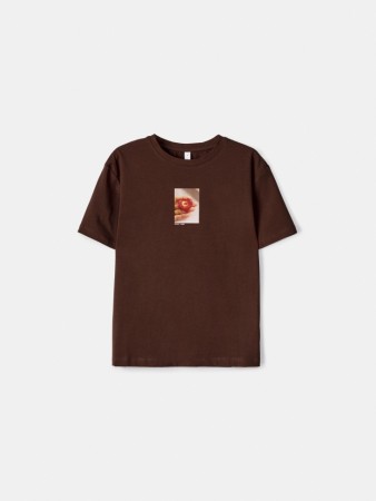 футболка с принтом прямого кроя фотография