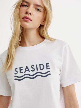 футболка с принтом прямого кроя фотография