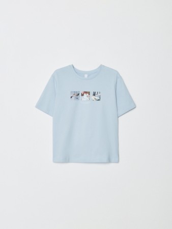 футболка с принтом - женские футболки и поло прямые 