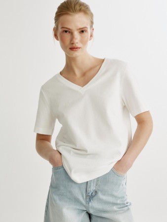 футболка с треугольным вырезом - женские футболки женские 