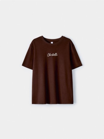 футболка с вышивкой прямого кроя фотография