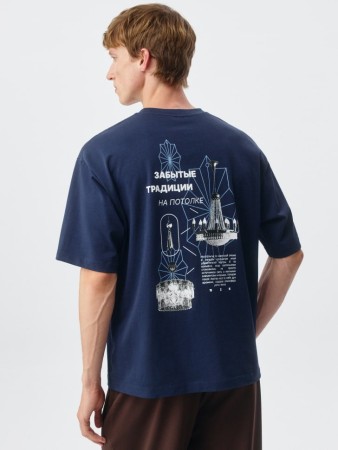 футболка свободного кроя с принтом - мужская одежда