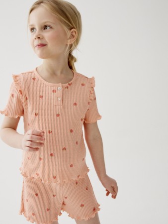 футболка в рубчик с принтом для девочек - детская одежда, обувь и аксессуары для всех возрастов с оборкой 