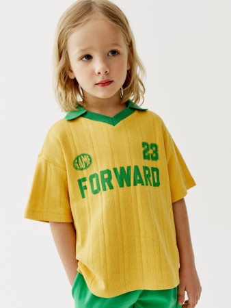 футболка в спортивном стиле с воротником для мальчиков - детские футболки и поло