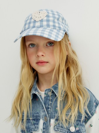 хлопковая бейсболка с аппликацией для девочек - детские головные уборы для девочек 