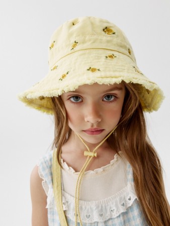 хлопковая панама на завязках для девочек - детские головные уборы для девочек 