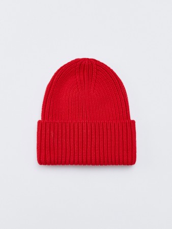 хлопковая шапка-бини крупной вязки - женские головные уборы вязаные 