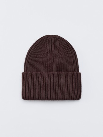 хлопковая шапка-бини крупной вязки - женские головные уборы вязаные 