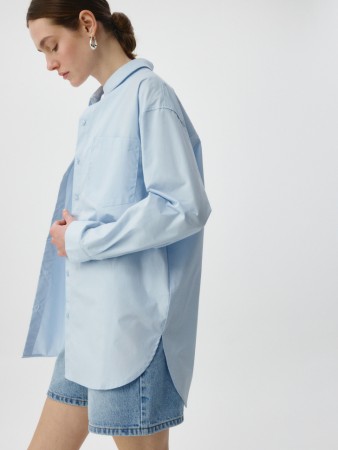 хлопковая удлиненная рубашка - женские блузы и рубашки