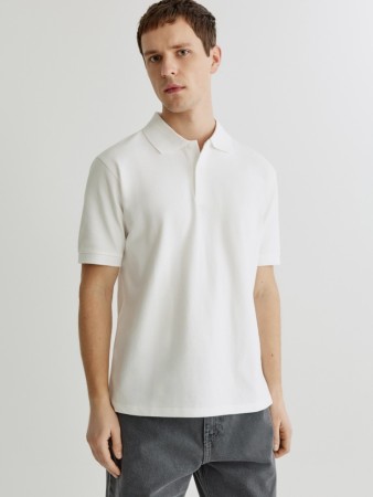 хлопковое поло прямого кроя - мужская одежда, обувь и аксессуары с воротником 