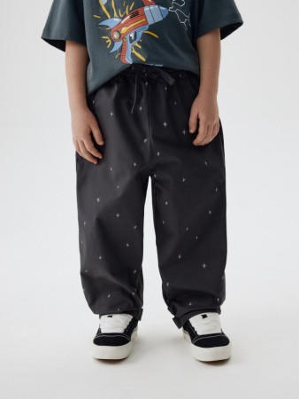 хлопковые брюки с принтом для мальчиков - детская одежда, обувь и аксессуары с отворотом 