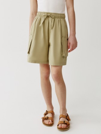 хлопковые шорты карго для девочек - детские шорты с карманами 