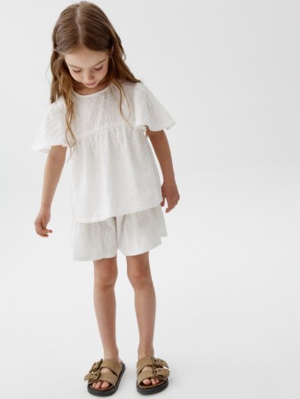 хлопковые шорты с вышивкой для девочек фотография