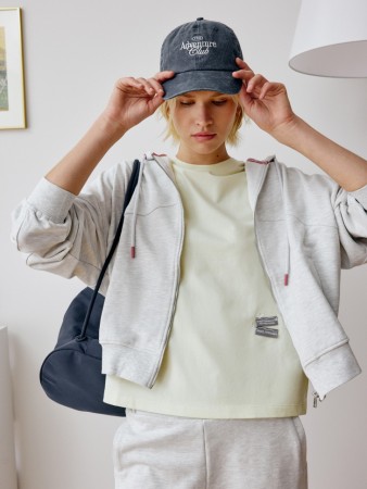 худи оверсайз на молнии из футера с потайным карманом фотография