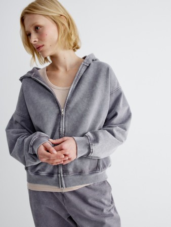 худи оверсайз с кислотной стиркой - женская одежда российская 