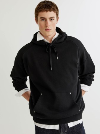 худи oversize fit с капюшоном - мужские худи с манжетами 