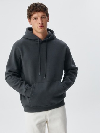 худи regular fit из футера с начесом фотография