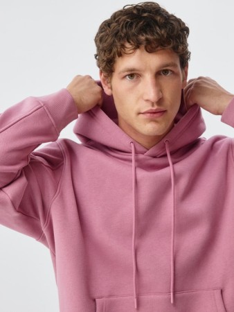 худи regular fit из футера с начесом фотография