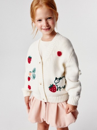 кардиган оверсайз с принтом для девочек - детские кардиганы