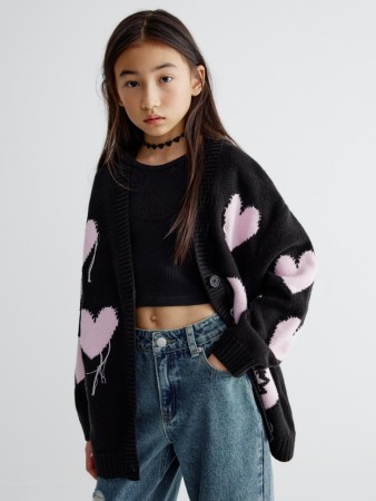 кардиган оверсайз с принтом для девочек фотография