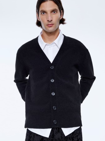 кардиган relaxed fit из синели - мужская одежда вязаная 