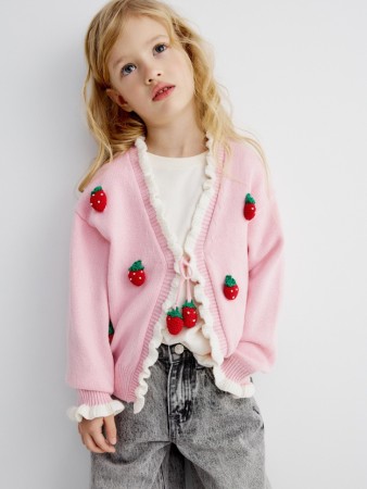 кардиган с аппликацией для девочек - детская одежда, обувь и аксессуары для всех возрастов свободная 