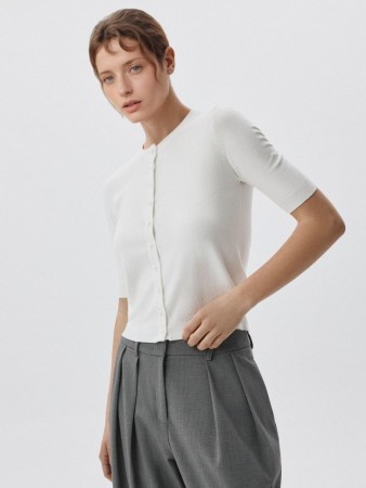 кардиган с короткими рукавами - женские кардиганы жемчужные 