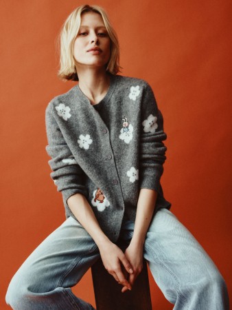 кардиган с содержанием шерсти  x союзмультфильм - женские джемперы, свитеры и кардиганы с длинным рукавом 